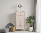 Bengaluru Solid Wood Tall Five Drawer Chest of Drawers - Sideboard - Furniselan - Frosty-White