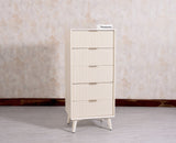 Bengaluru Solid Wood Tall Five Drawer Chest of Drawers - Sideboard - Furniselan - Frosty-White