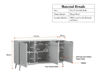 Bengaluru Solid Wood Three Door Sideboard Cabinet Furniselan