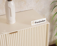 Bengaluru Solid Wood Three Door Sideboard Cabinet Furniselan-Milky-White