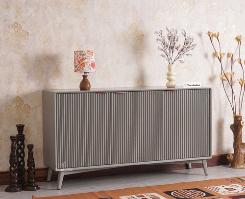 Bengaluru Solid Wood Three Door Sideboard Cabinet Furniselan-Cool-Grey