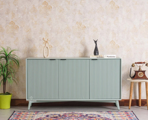 Bengaluru Solid Wood Three Door Sideboard Cabinet Furniselan-Silt-Green