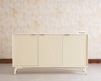 Bengaluru Solid Wood Three Door Sideboard Cabinet Furniselan-Milky-White