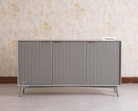 Bengaluru Solid Wood Three Door Sideboard Cabinet Furniselan-Cool-Grey
