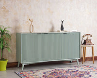 Bengaluru Solid Wood Three Door Sideboard Cabinet Furniselan-Silt-Green