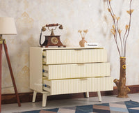 Bengaluru Solid Wood Three Drawer Chest of Drawer - Sideboard - Furniselan