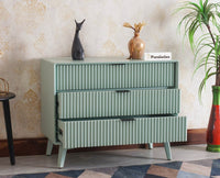 Bengaluru Solid Wood Three Drawer Chest of Drawer Furniselan Silt-Green