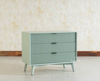 Bengaluru Solid Wood Three Drawer Chest of Drawer Furniselan Silt-Green