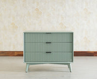 Bengaluru Solid Wood Three Drawer Chest of Drawer Furniselan Silt-Green
