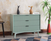 Bengaluru Solid Wood Three Drawer Chest of Drawer Furniselan Silt-Green