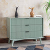 Bengaluru Solid Wood Three Drawer Chest of Drawer Furniselan Silt-Green