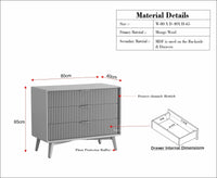 Bengaluru Solid Wood Three Drawer Chest of Drawer Furniselan