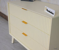 Bengaluru Solid Wood Three Drawer Chest of Drawer - Sideboard - Furniselan Frosty-White