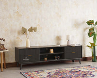 Bengaluru Solid Wood TV Cabinet Four Drawer Furniselan Slate-Grey