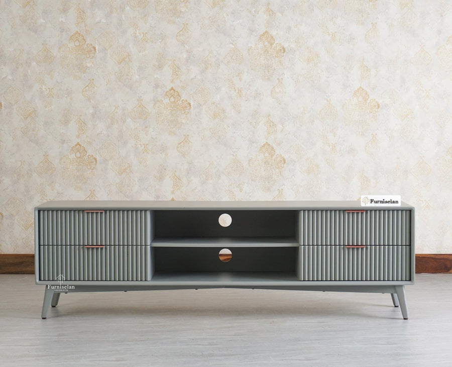 Bengaluru Solid Wood TV Cabinet Four Drawer - Tv Cabinet - Furniselan