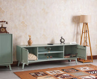 Bengaluru Solid Wood TV Cabinet Two Door Furniselan - Silt-Green