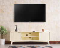 Bengaluru Solid Wood TV Cabinet Two Door Furniselan - Milky-White