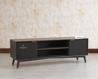 Bengaluru Solid Wood TV Cabinet Two Door - Tv Cabinet - Furniselan-Slate-Grey