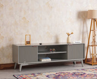 Bengaluru Solid Wood TV Cabinet Two Door Furniselan - Cool-Grey