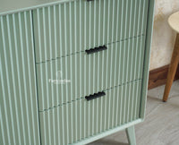 Bengaluru Solid Wood Two Door and Three Drawer Sideboard Cabinet - Sideboard - Furniselan Silt Green