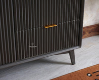 Bengaluru Solid Wood Two Door and Three Drawer Sideboard Cabinet - Sideboard - Furniselan Slate-Grey