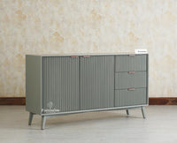 Bengaluru Solid Wood Two Door and Three Drawer Sideboard Cabinet Furniselan Cool Grey