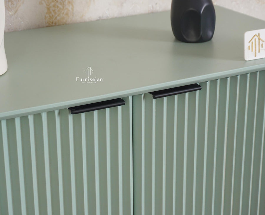 Bengaluru Solid Wood Two Door Cabinet Sideboard - Sideboard - Furniselan Silt Green