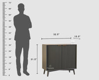 Bengaluru Solid Wood Two Door Cabinet Sideboard - Sideboard - Furniselan-Slate-Grey