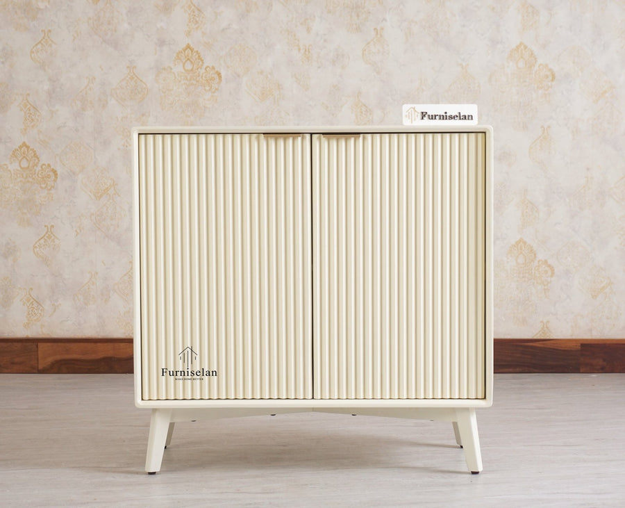 Bengaluru Solid Wood Two Door Cabinet Sideboard - Sideboard - Furniselan Frosty White