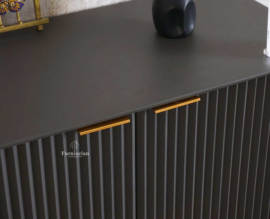 Bengaluru Solid Wood Two Door Cabinet Sideboard - Sideboard - Furniselan-Slate-Grey