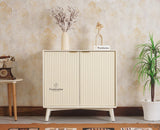 Bengaluru Solid Wood Two Door Cabinet Sideboard - Sideboard - Furniselan Frosty White