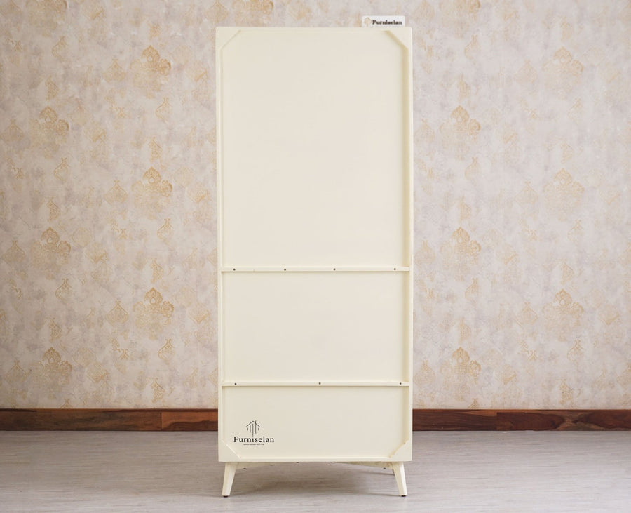 Bengaluru Solid Wood Two Door Wardrobe - Wardrobes & Cabinets - Furniselan - Frosty White
