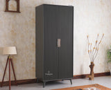 Bengaluru Solid Wood Two Door Wardrobe - Wardrobes & Cabinets - Furniselan - Slate Grey

