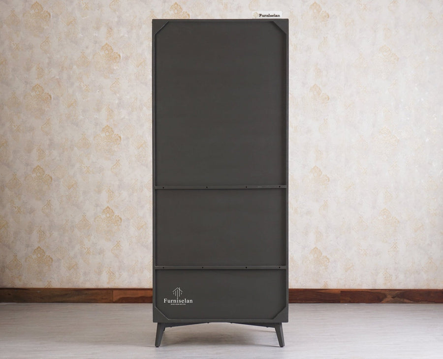 Bengaluru Solid Wood Two Door Wardrobe - Wardrobes & Cabinets - Furniselan - Slate Grey
