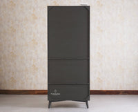 Bengaluru Solid Wood Two Door Wardrobe - Wardrobes & Cabinets - Furniselan - Slate Grey
