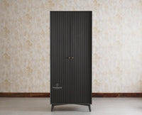 Bengaluru Solid Wood Two Door Wardrobe - Wardrobes & Cabinets - Furniselan Slate-Grey