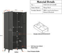 Bengaluru Solid Wood Two Door Wardrobe - Wardrobes & Cabinets - Furniselan