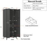 Bengaluru Solid Wood Two Door Wardrobe - Wardrobes & Cabinets - Furniselan - Slate Grey
