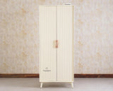 Bengaluru Solid Wood Two Door Wardrobe - Wardrobes & Cabinets - Furniselan - Frosty White
