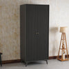 Bengaluru Solid Wood Two Door Wardrobe - Wardrobes & Cabinets - Furniselan Slate-Grey