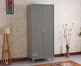Bengaluru Solid Wood Two Door Wardrobe - Wardrobes & Cabinets - Furniselan - Cool Grey