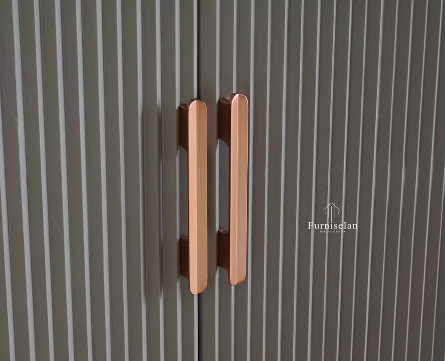 Bengaluru Solid Wood Two Door Wardrobe - Wardrobes & Cabinets - Furniselan - Cool Grey