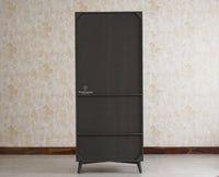 Bengaluru Solid Wood Two Door Wardrobe - Wardrobes & Cabinets - Furniselan Slate-Grey