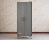 Bengaluru Solid Wood Two Door Wardrobe - Wardrobes & Cabinets - Furniselan - Cool Grey