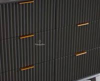 Bengaluru Solid Wood Wide Six Drawer Chest of Drawers - Sideboard - Furniselan Slate-Grey