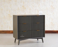 Bengaluru Solid Wood Wide Six Drawer Chest of Drawers - Sideboard - Furniselan Slate-Grey