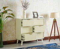 Bengaluru Solid Wood Wide Six Drawer Chest of Drawers Furniselan Frosty White