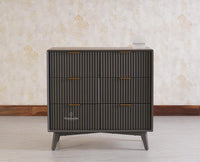 Bengaluru Solid Wood Wide Six Drawer Chest of Drawers - Sideboard - Furniselan Slate-Grey