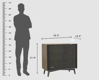 Bengaluru Solid Wood Wide Six Drawer Chest of Drawers - Sideboard - Furniselan Slate-Grey