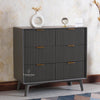 Bengaluru Solid Wood Wide Six Drawer Chest of Drawers - Sideboard - Furniselan Slate-Grey